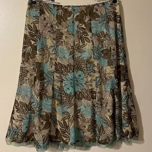 R.Q.I skirt midi floral flowy 14p vintage